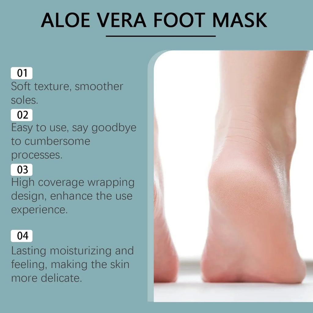 Aloe Vera Exfoliating Foot Mask – Moisturizing & Softening Exfoliating Foot Mask Qme