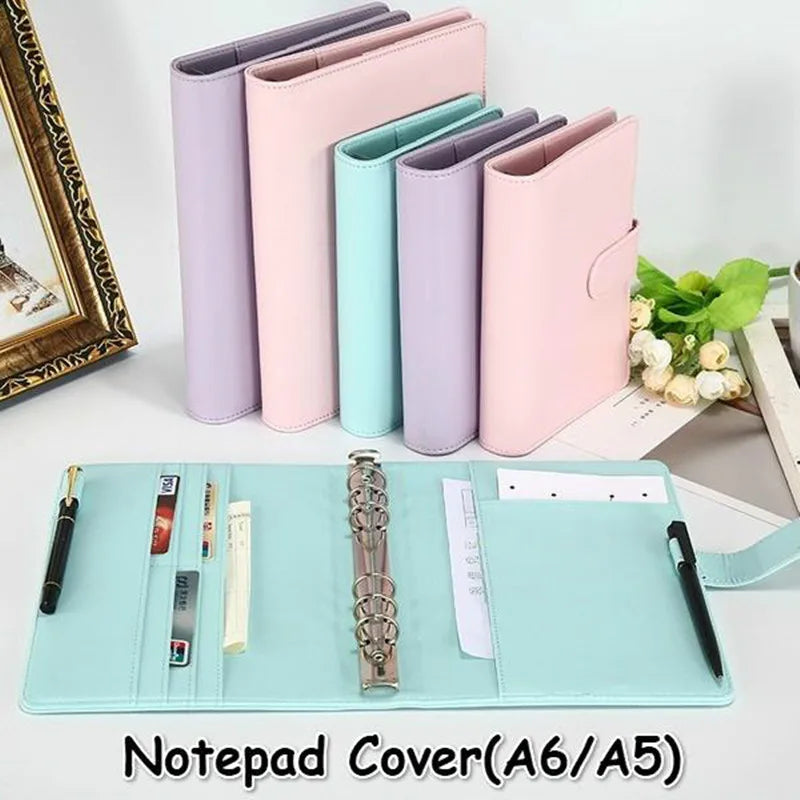 Vintage Refillable Leather Ring Binder Notebook Cover Ring Binder Notebook Qme