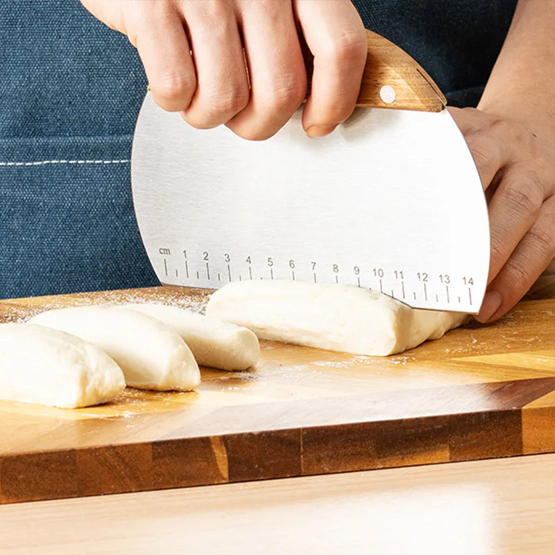 Stainless Steel Dough Scraper & Pastry Cutter with Scale Dough Scraper Qst