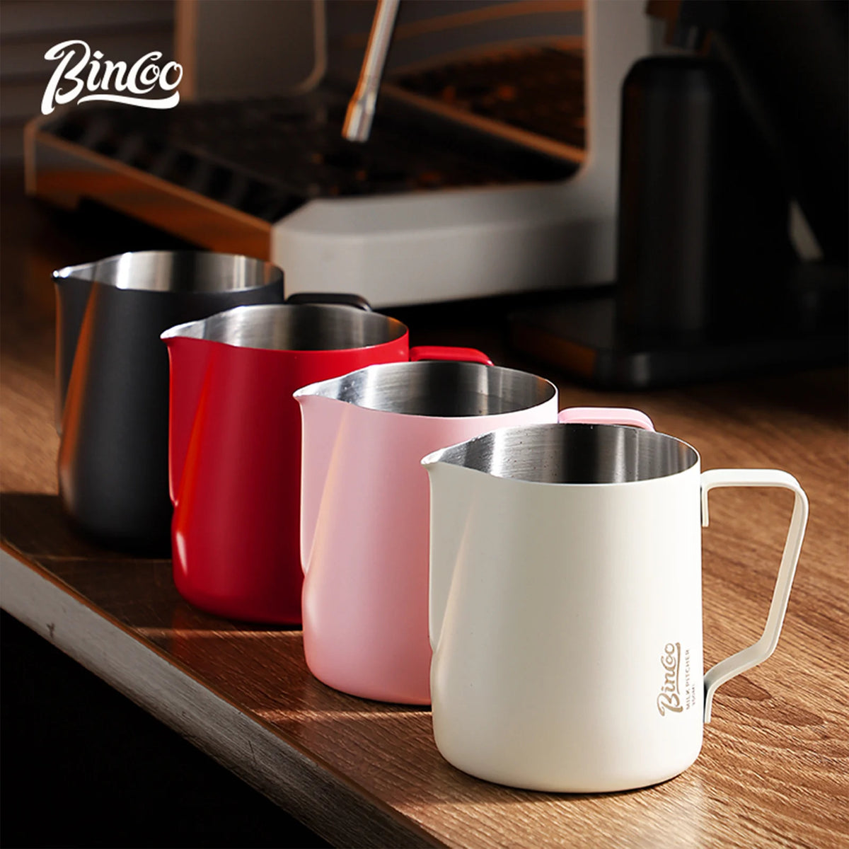 Bincoo Pointed Spout Milk Frothing Pitcher 350ml/600ml Latte Art Milk Frothing Pitcher Qst