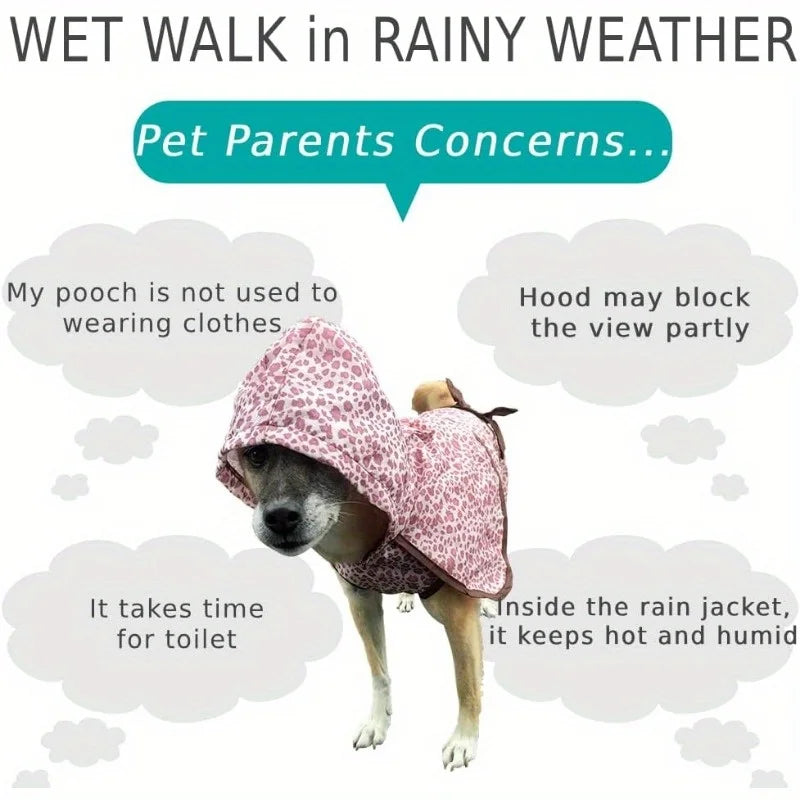 Small Transparent Dog Umbrella with Metal Chain & Strap Dog Rain Umbrella Qme