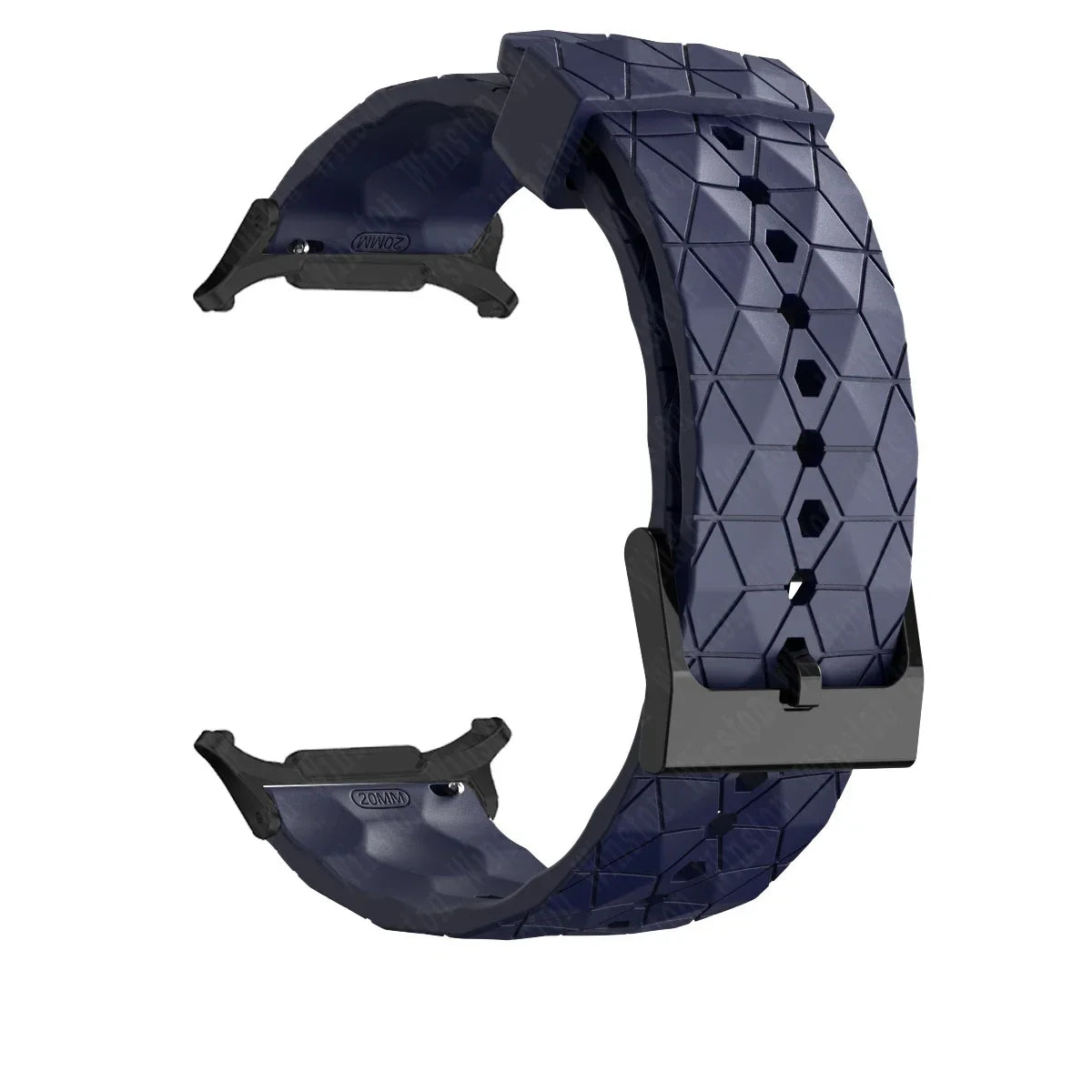 Silicone Sport Strap for Samsung Galaxy Watch 7 Ultra – 40 Colors Silicone Watch Strap Qme Midnight Blue-B Galaxy Watch 7 Ultra