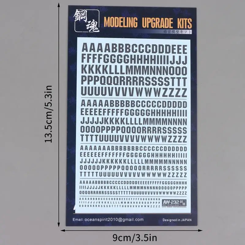Number & Letter Water Transfer Decal Stickers – Non-Toxic Water Transfer Decals Qme