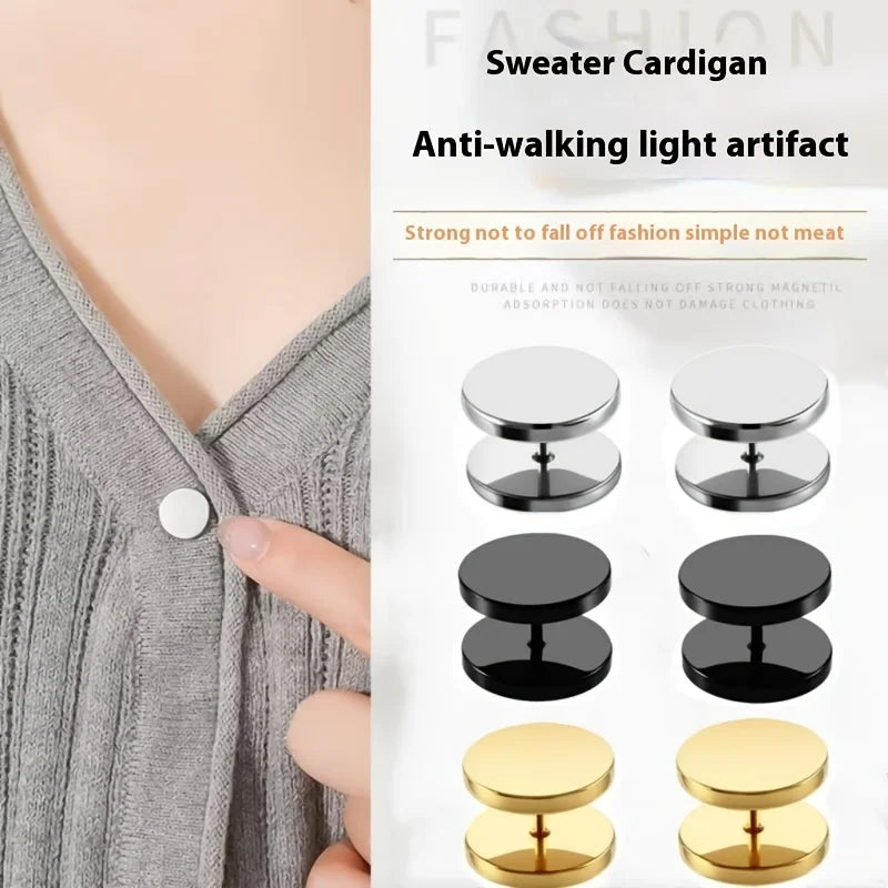 2-Pack Screw Buckle Anti-Light Buttons – No-Sew Removable Design Clothing Buttons Qme