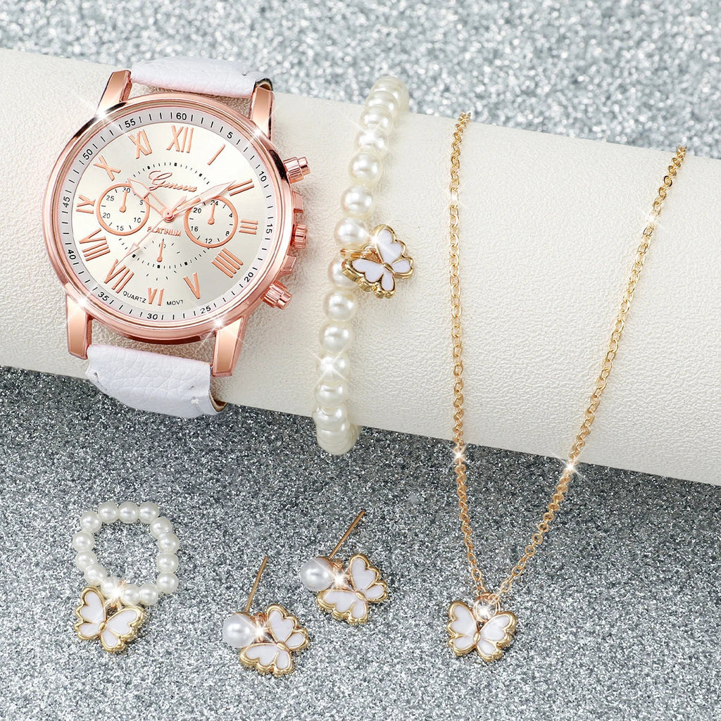 Ladies' Geneva Quartz Wristwatch – Roman Numeral Dial Ladies' Quartz Watch Qme