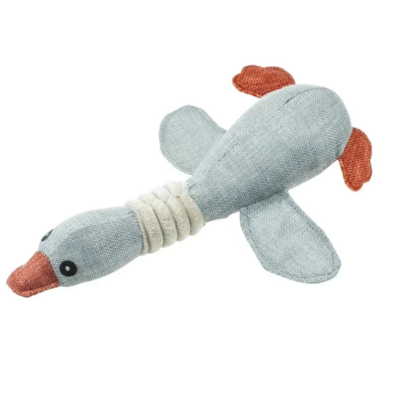 Wild Goose Plush Squeaky Chew Toy for Small Dogs & Puppies Plush Squeaky Dog Toy Qme