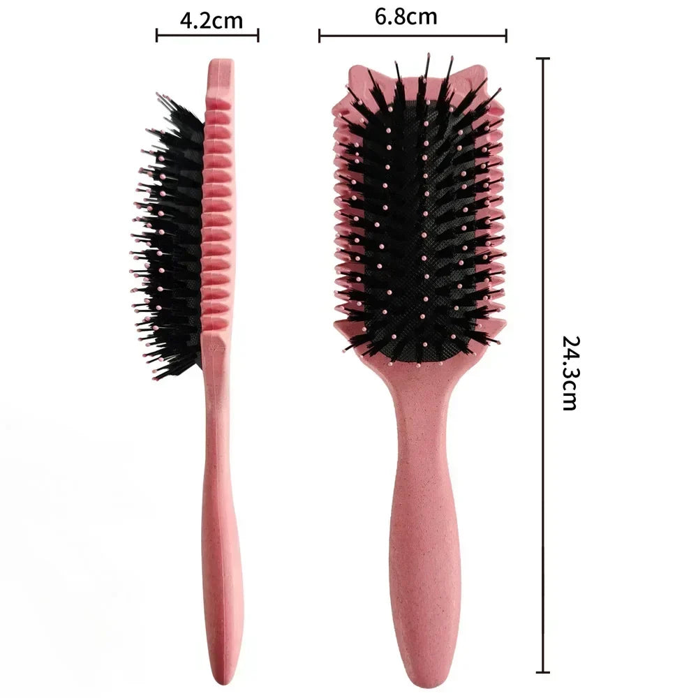 Boar Bristle Curl Defining Detangling Brush – Styling Tool Curl Styling Brush Qme