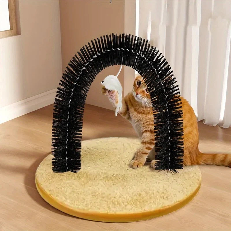 Cat Arch Grooming Brush & Self-Massager Toy – Indoor Cats Cat Grooming Toy Qme