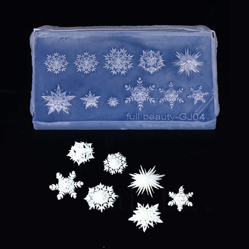 Christmas Snowflake Nail Art Silicone Mold – 3D Stamping Plate Nail Art Mold Qst A1