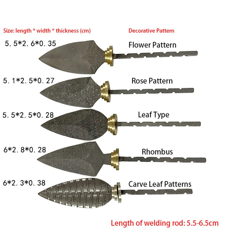 Damascus Steel DIY Tea Knife Blank – Rosette Pattern Handmade Knife Blank Qst
