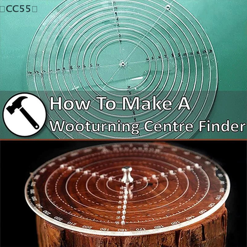 20cm Round Center Finder Compass – Clear Plastic Circle Gauge Woodworking Compass Gauge Qst