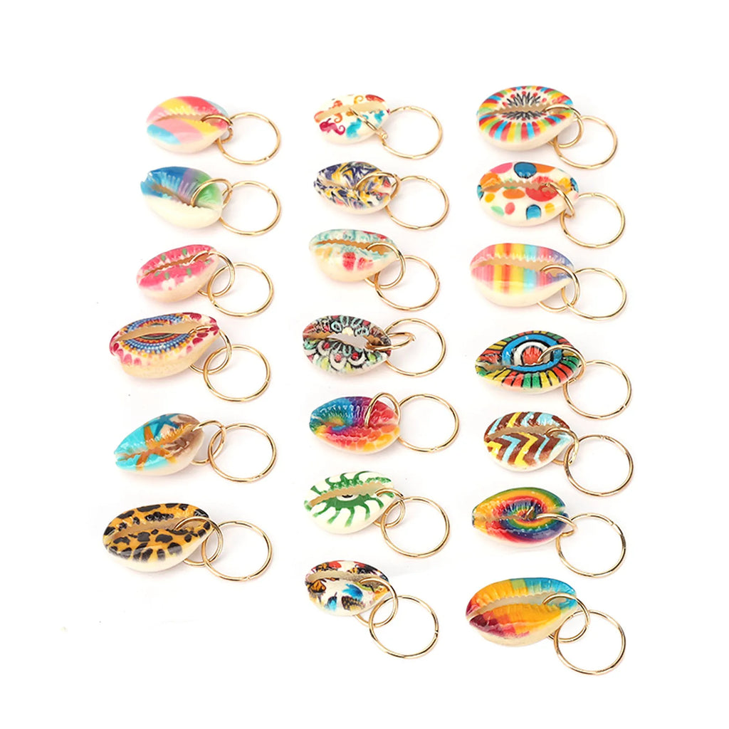 Shell Dreadlock Hair Braiding Pendant Clips – 20pcs DIY Set Hair Braiding Clips Qme