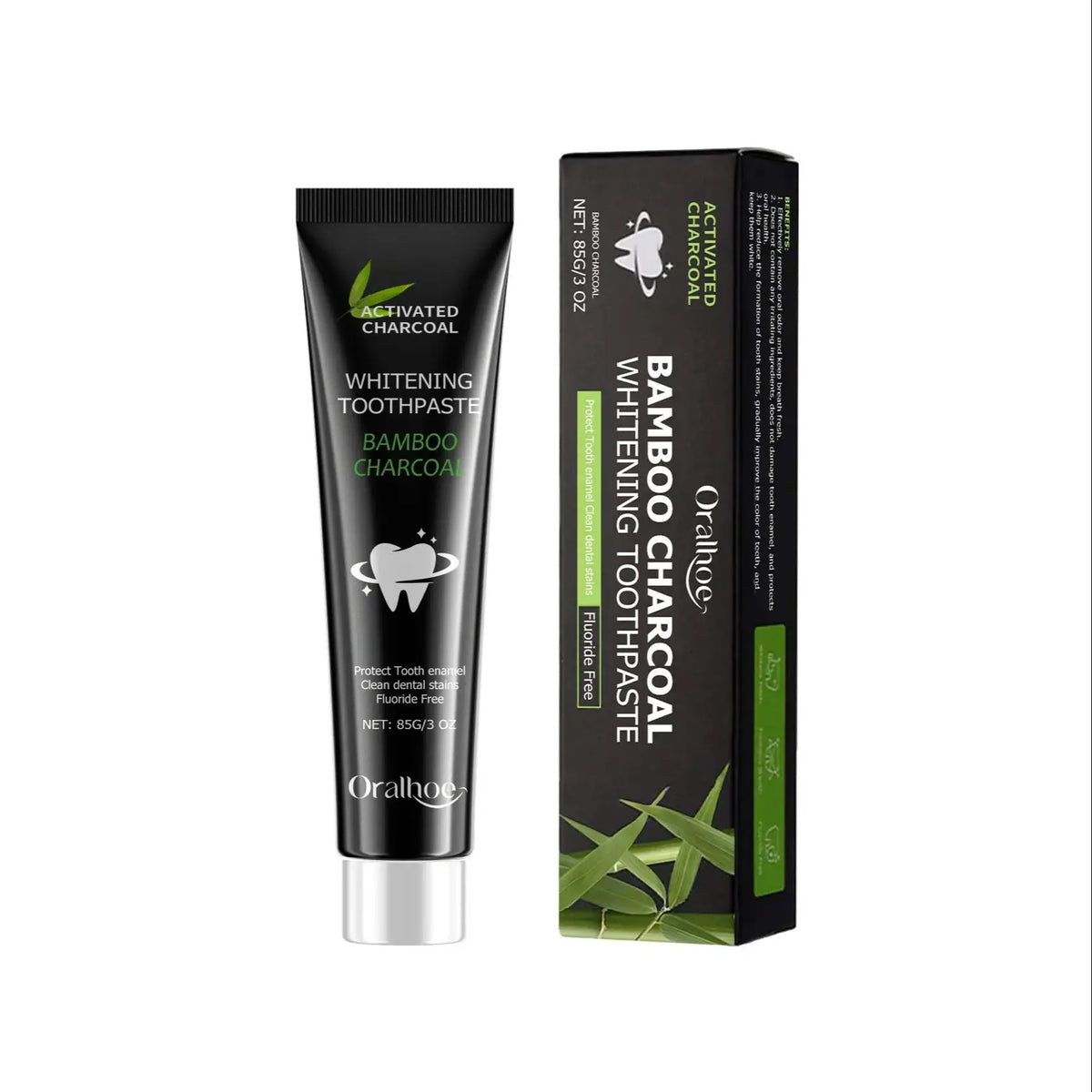 Oralhoe Bamboo Charcoal Whitening Toothpaste | Oral Care Whitening Toothpaste Qst 85g boxed