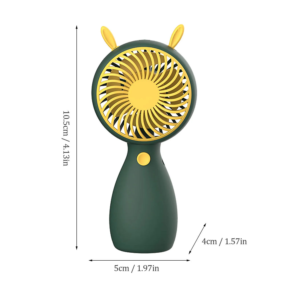 Mini Portable USB Handheld Fan – 3-Speed, Silent, 2000mAh Portable Handheld Fan Qme