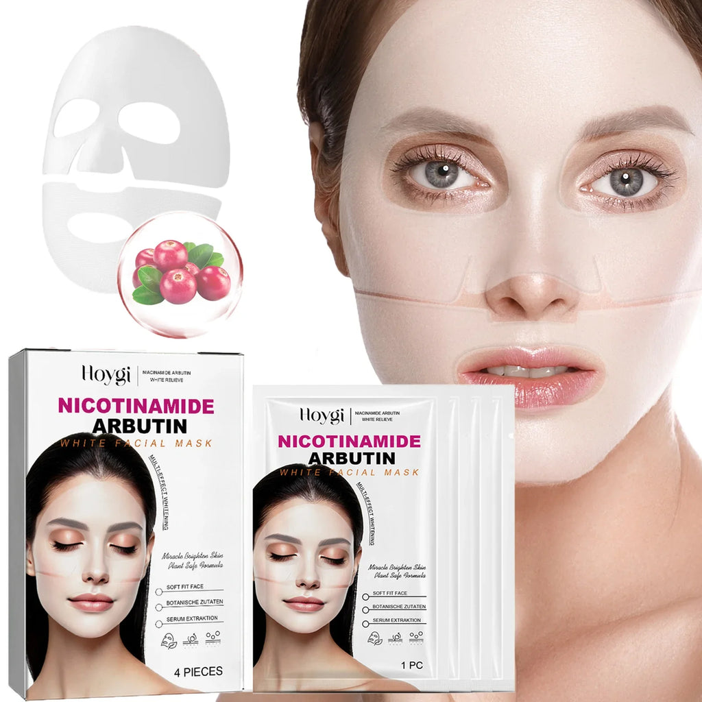 Niacinamide & Arbutin Hydrating Face Mask | Pore Minimizing Brightening Sheet Mask Qme