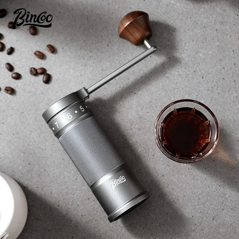 Bincoo SM01 Manual Coffee Grinder – 420 Steel 6-Star Burr Mill Manual Coffee Grinder Qst