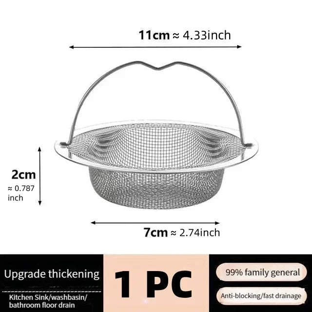 Stainless Steel Sink Strainer with Handle | Kitchen Drain Filter Sink Drain Strainer Qme 1PC