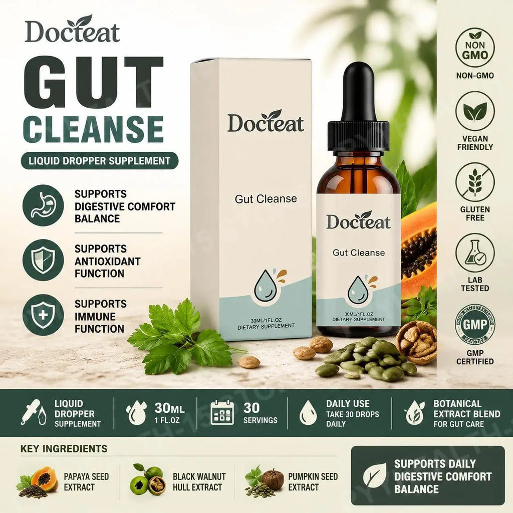 Docteat Gut Care Drops – Papaya Seed & Black Walnut 30ml Digestive Supplement Drops Qst
