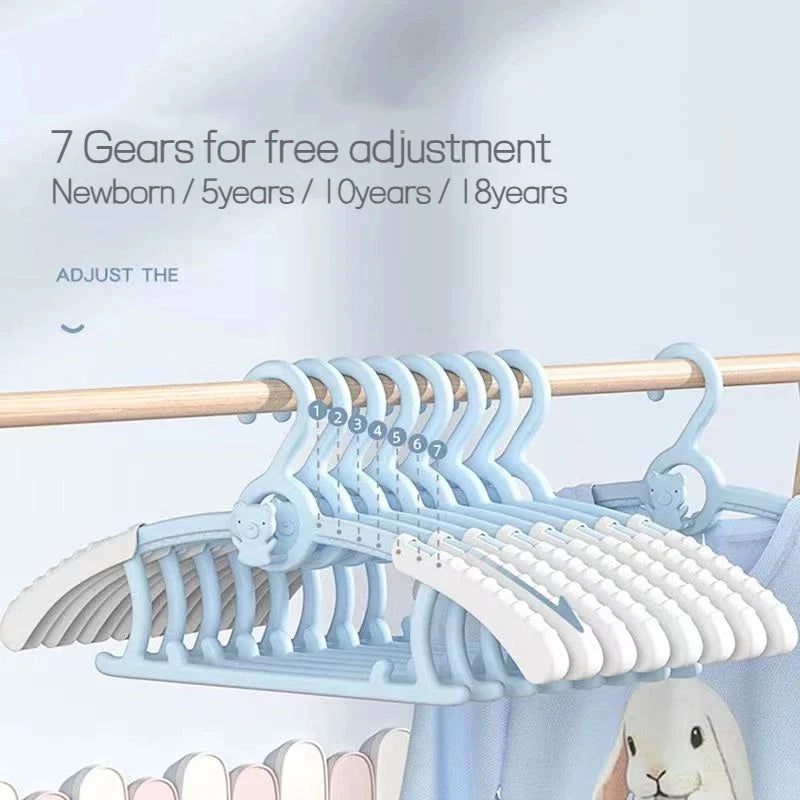 Extendable Anti-Slip Baby & Kids Clothes Hangers – 10 Pack Kids Clothes Hangers Qme