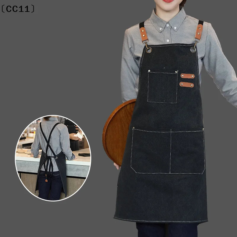 Canvas Kitchen Apron – Oil-Proof Unisex Cooking Apron Kitchen Cooking Apron Qme