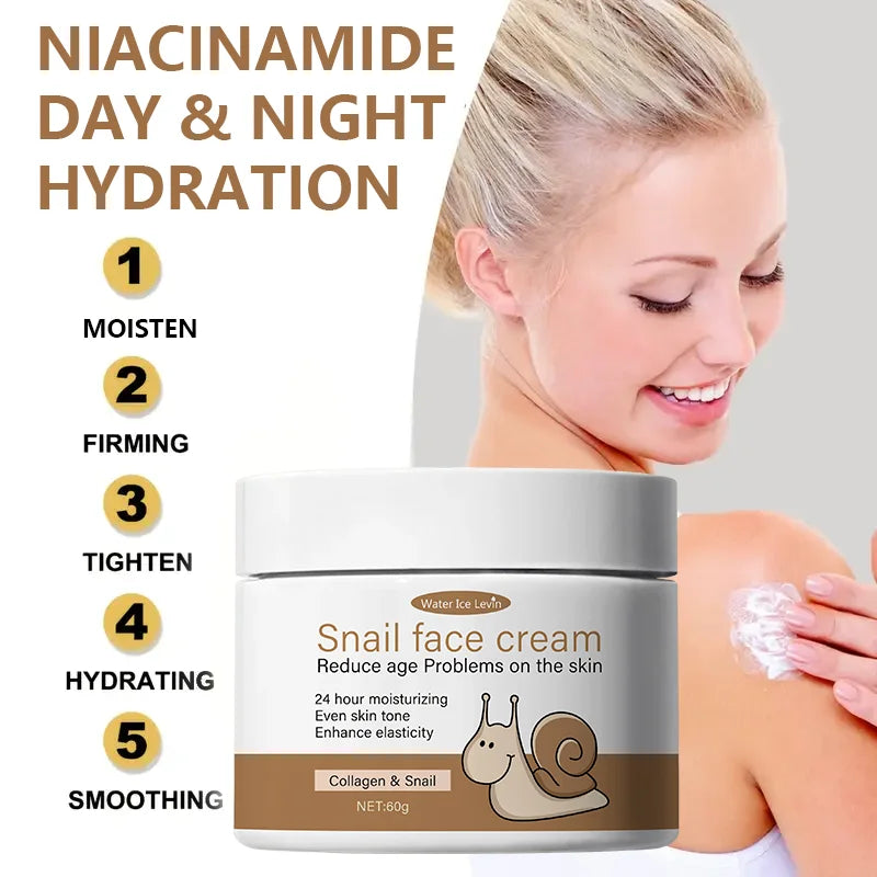 Snail Face Cream with Collagen & Retinol – 24H Moisturizer Face Moisturizer Cream Qme