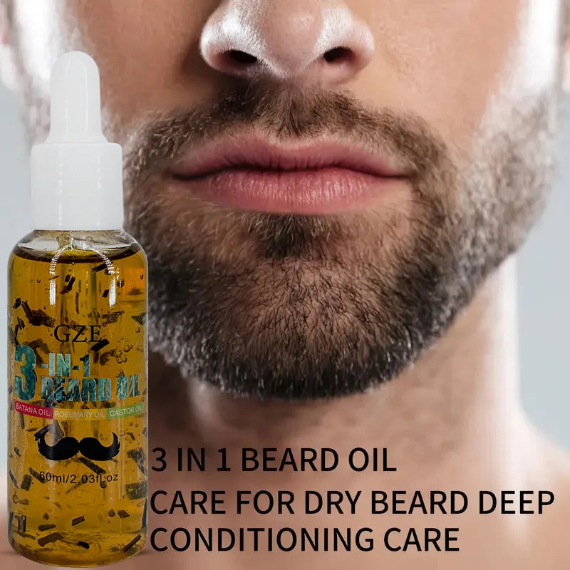 GZE 3-in-1 Beard Oil – Moisturize, Condition & Tame Flakes Beard Oil Qme
