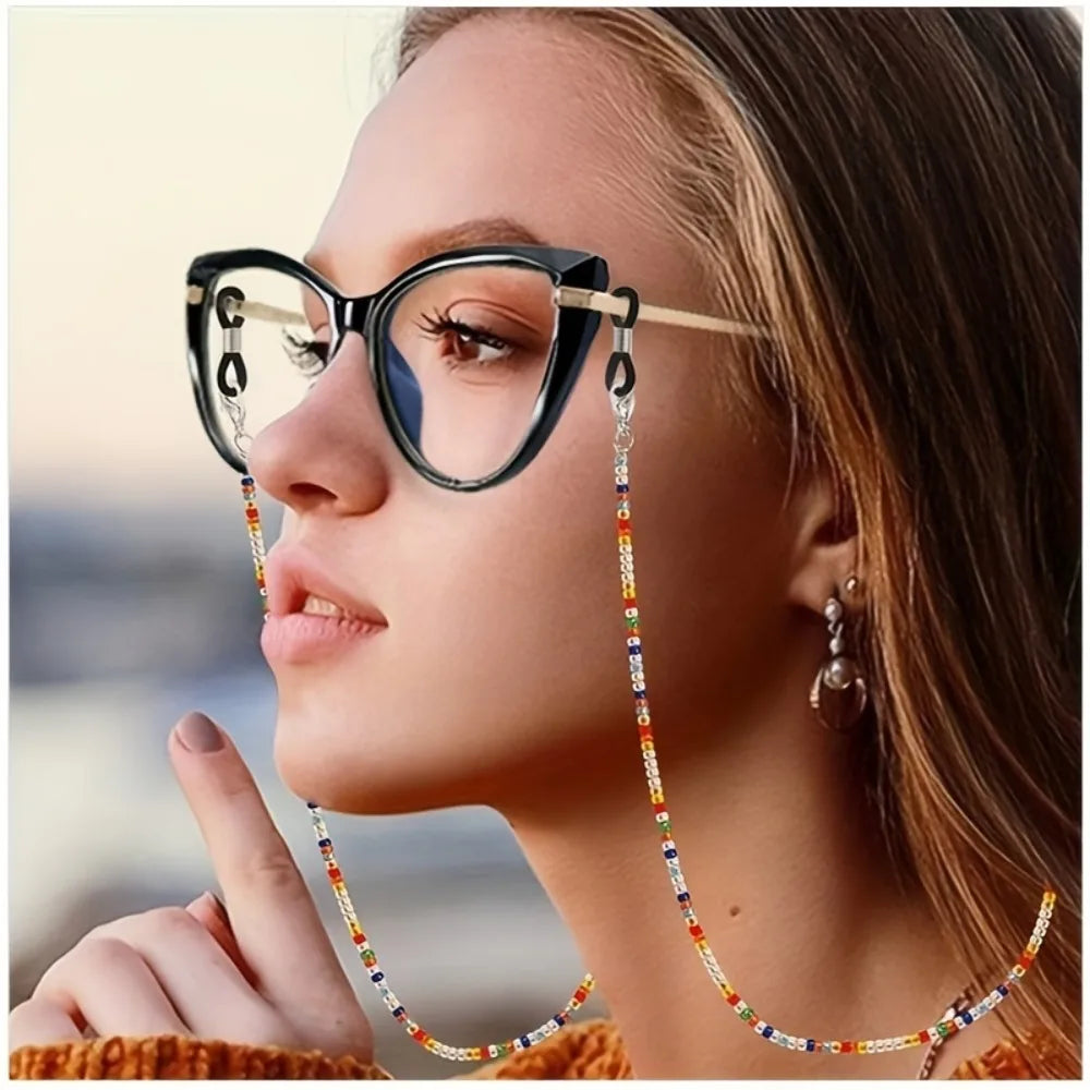 Beaded Glasses Chain Neck Strap – Anti-Drop Eyeglass Lanyard Eyeglass Chain Lanyard Qme