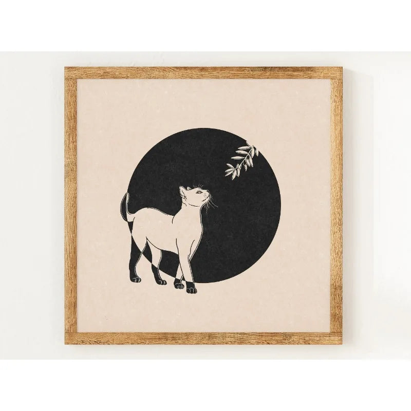 Yin Yang Cats Celestial Canvas Print – Boho Astrology Wall Art Canvas Wall Art Qst 4 20x30cm Unframed