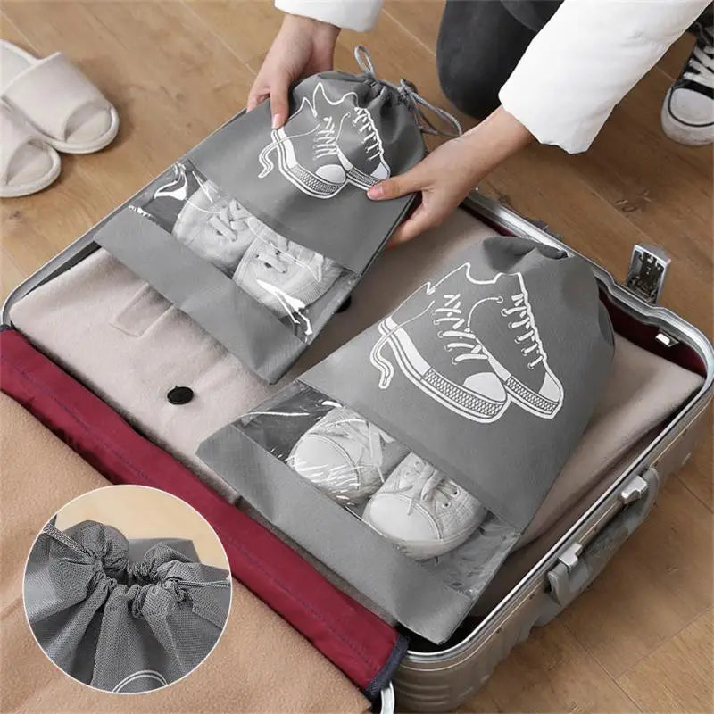 5-Pocket Non-Woven Shoe Storage Bag | Closet & Travel Organizer Shoe Storage Bag Qme
