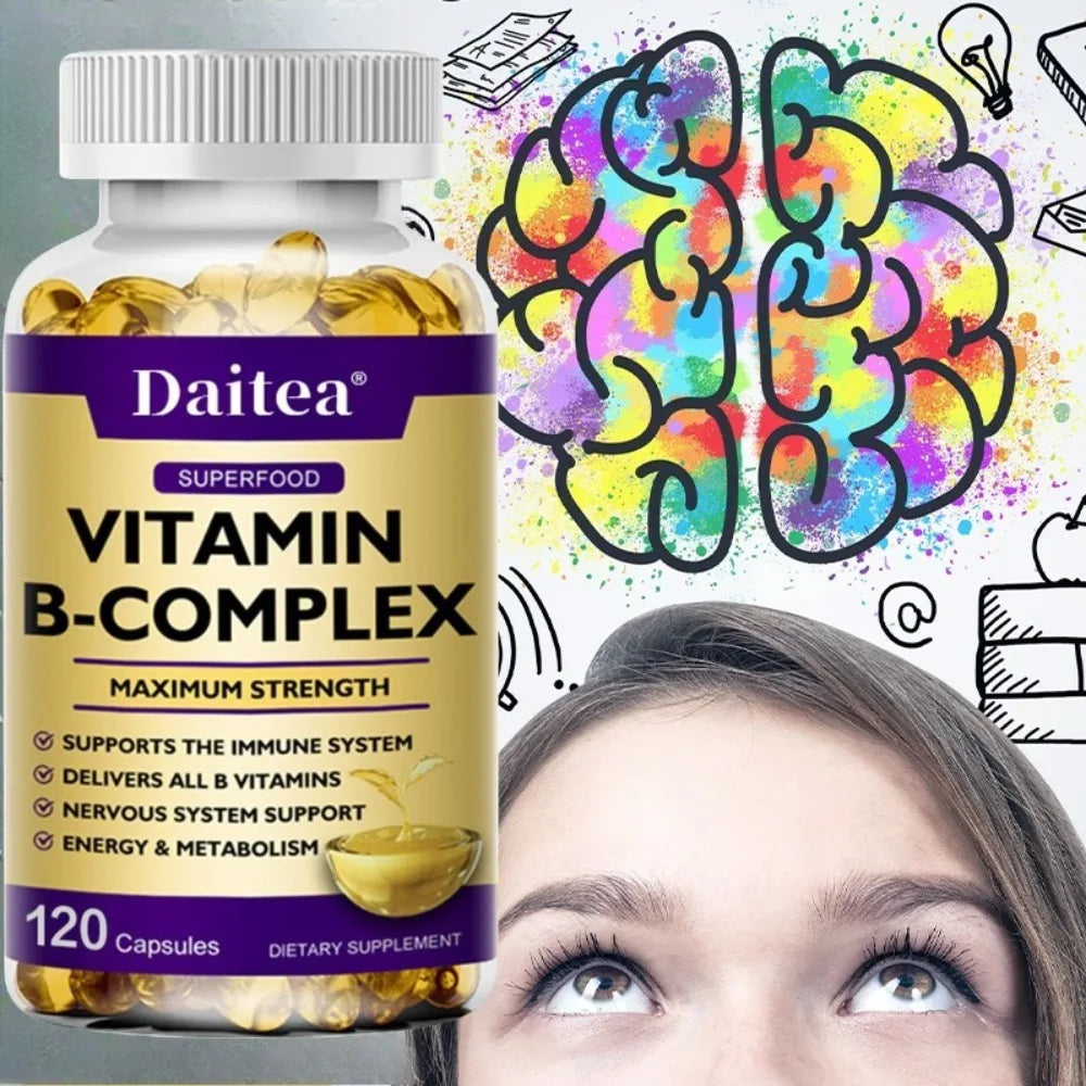 Vitamin B Complex Capsules – High Potency Brain & Focus Support Vitamin Supplement Qst