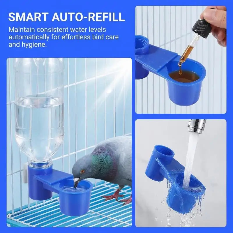 Bird & Chicken Drinker Feeder Cups for Soda Bottles – 20 Pcs Bird Drinker Feeder Qme