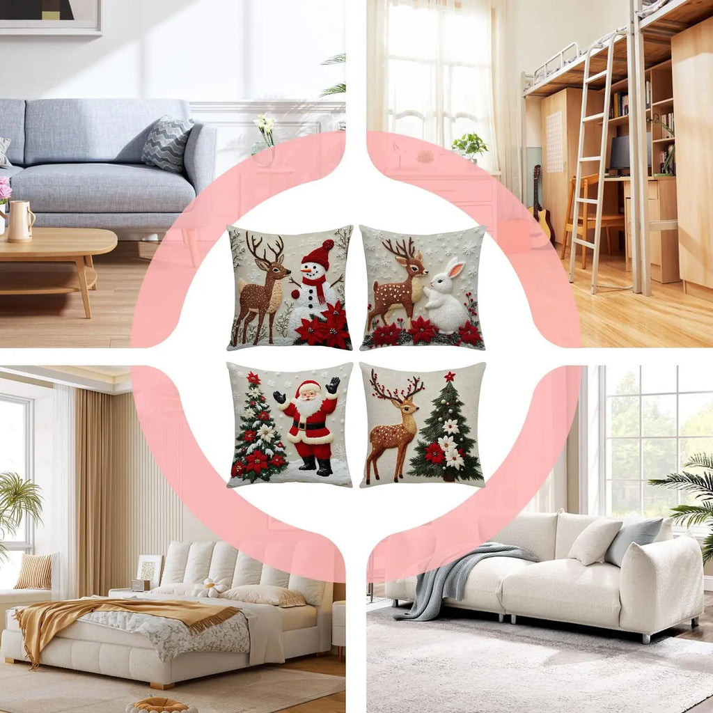 Christmas Pillow Covers – Soft Festive Cushion Cases for Sofa Christmas Pillow Cover Qme China Mainland