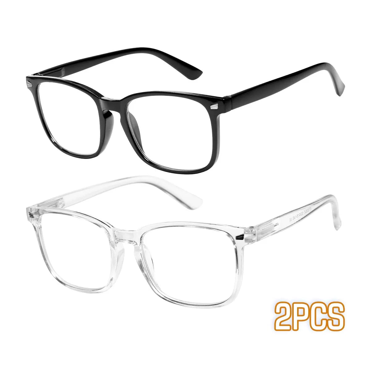 VOPHA Anti-Blue Light Reading Glasses – Unisex Acetate Readers Reading Glasses Qst 2PC-Black Clar +300