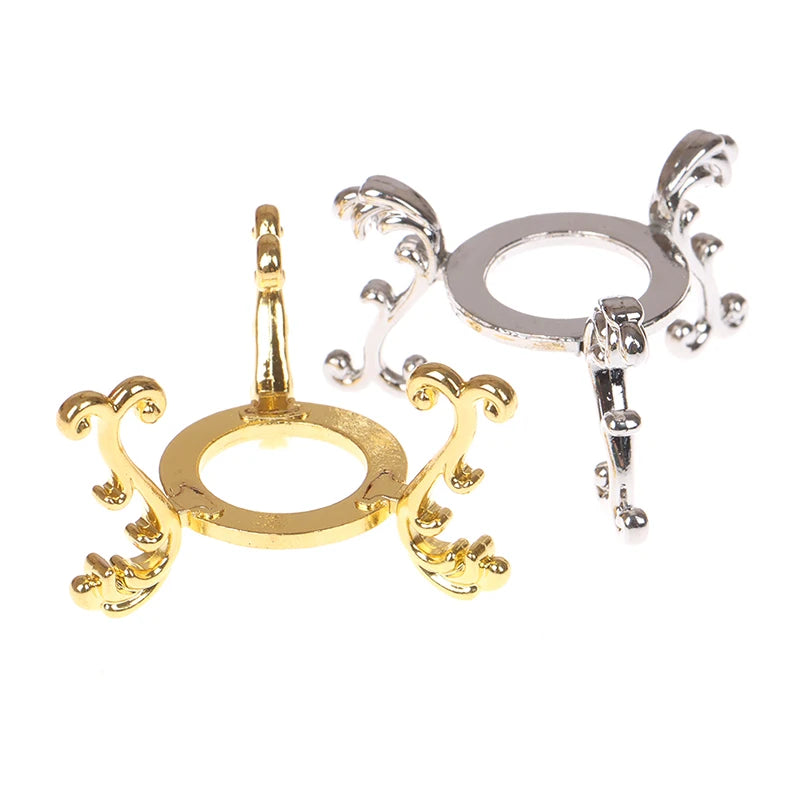 Gold-Plated Metal Crystal Ball & Gemstone Egg Display Stand Decorative Display Stand Qst