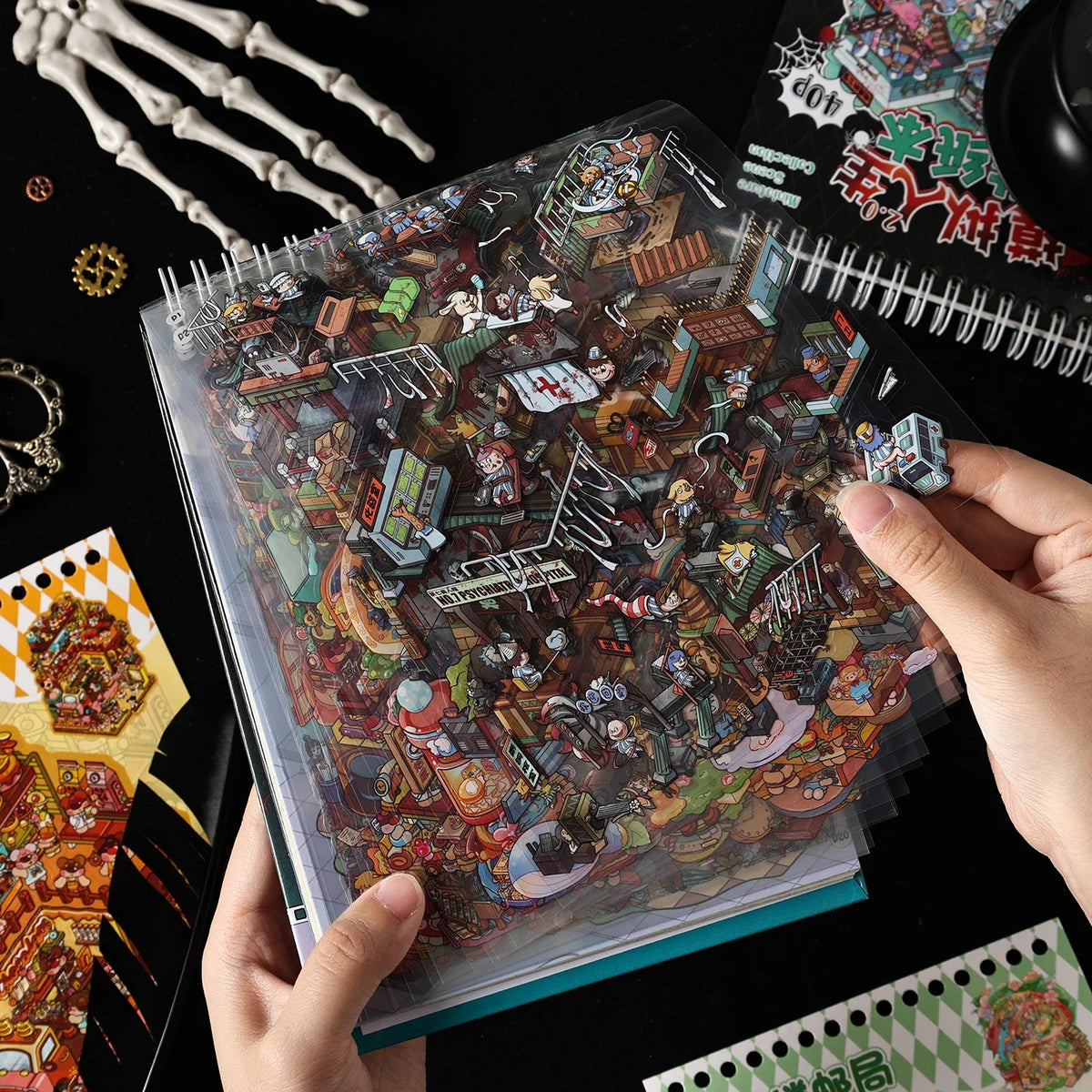 Gothic Horror Diorama Sticker Book – DIY Scrapbooking & Journal DIY Sticker Book Qme