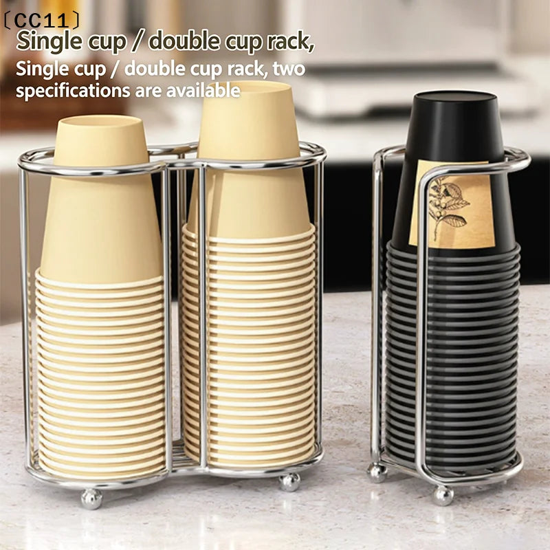 Metal Disposable Paper Cup Holder & Dispenser for Kitchen Cup Dispenser Holder Qme