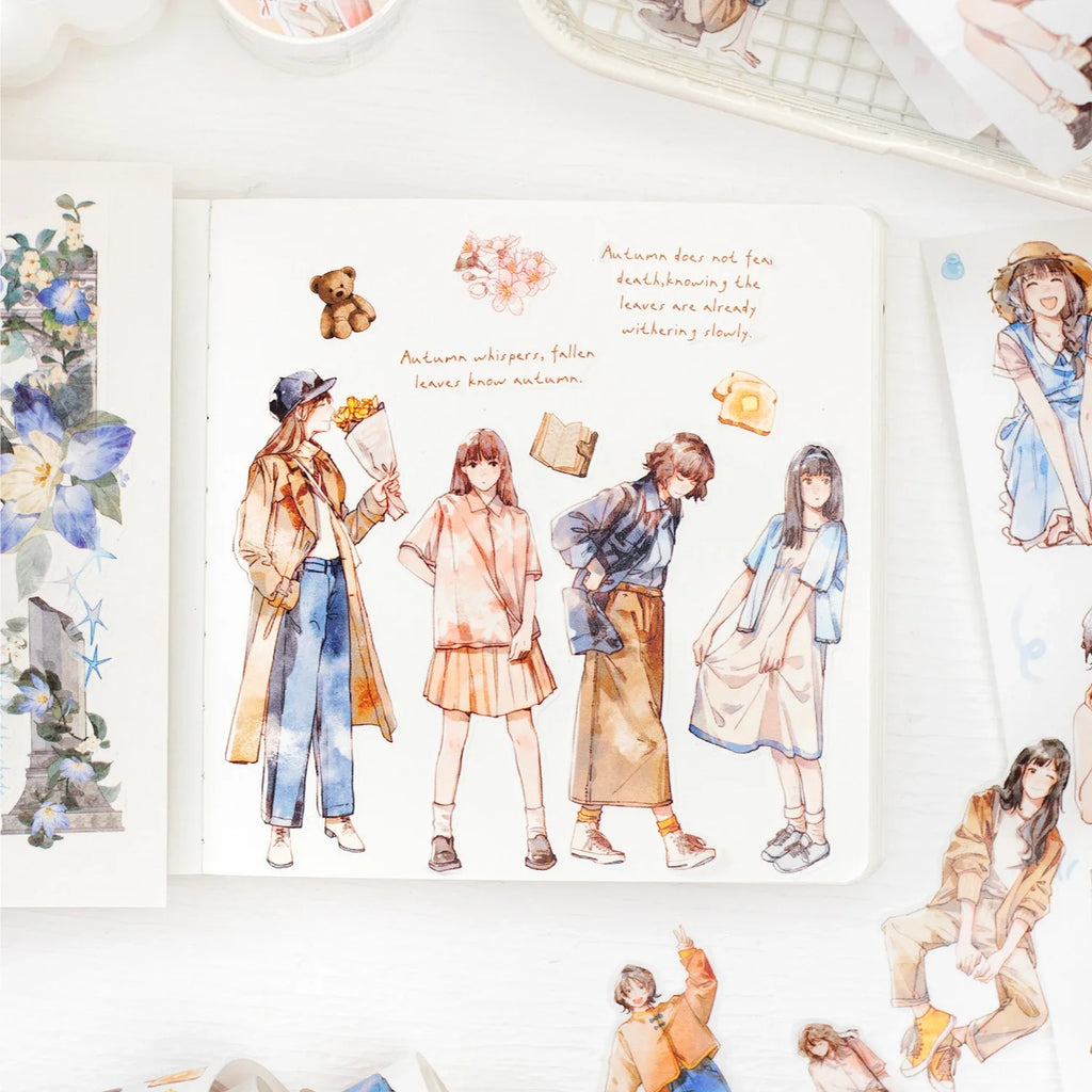 PET Scrapbooking Decorative Tape | People Stickers | 2m Roll Decorative Craft Tape Qme