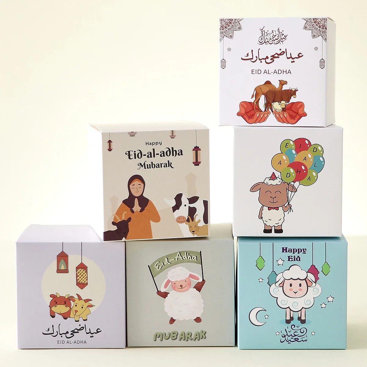 12-Piece Eid Al Adha Candy Boxes & Cute Sheep Snack Bags Party Favor Boxes Qme