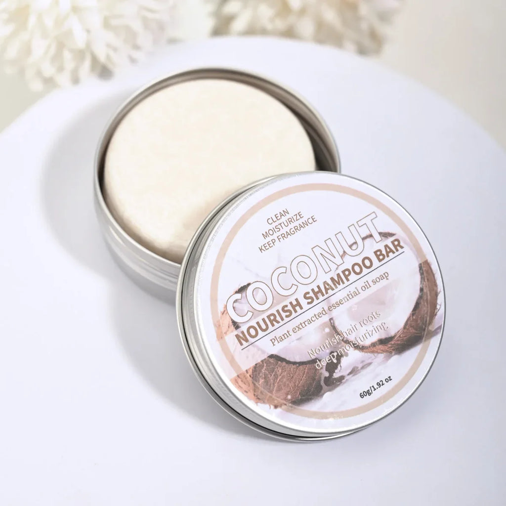 Coconut & Olive Oil Shampoo Bar – Nourishing Deep Cleanse Solid Shampoo Bar Qme