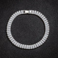 925 Sterling Silver Charm Bracelet with Zircon Crystals Silver Charm Bracelet Qme 18cm