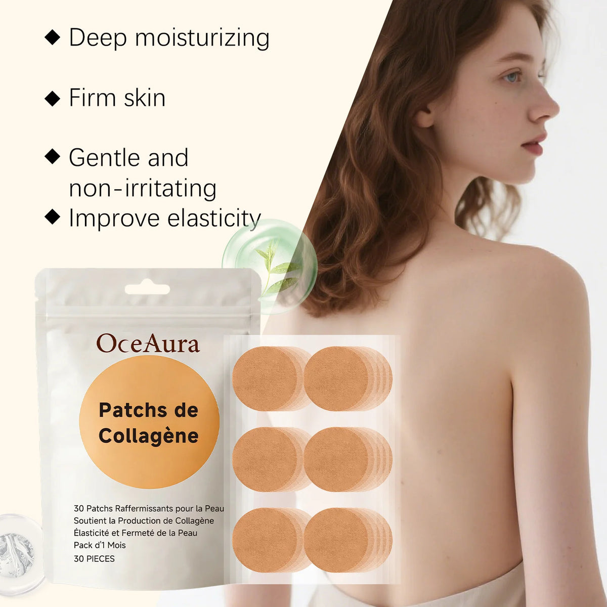 OceAura Collagen Hydrating Skin Patches 30pcs – Overnight Collagen Skin Patches Qst