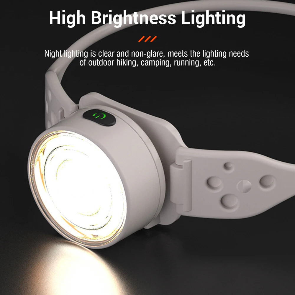 BORUiT LED Headlamp 300LM USB-C Rechargeable Waterproof 5 Modes Rechargeable Headlamp Qst