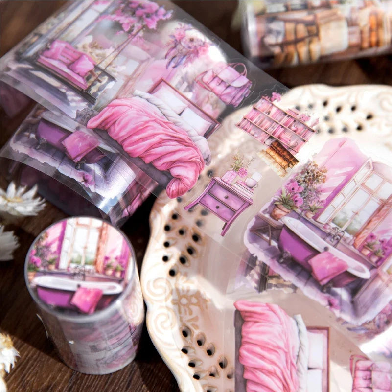 Cartoon Girl PET Tape 2m Roll – Scrapbooking Journal Stickers Decorative Craft Tape Qme