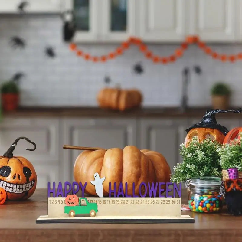 Halloween Wooden Advent Countdown Calendar – Movable Number Halloween Countdown Calendar Qme