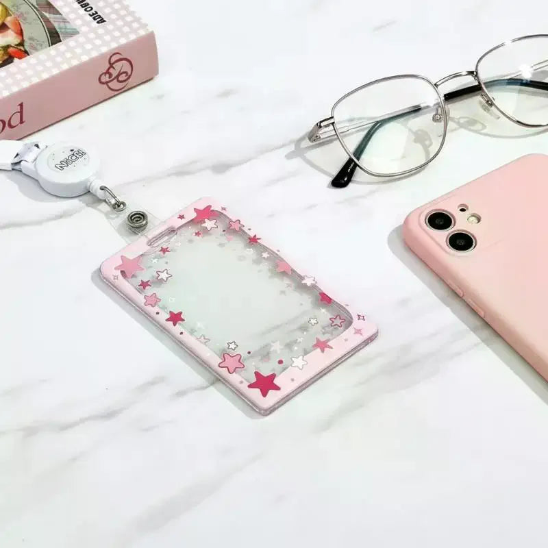 Star Sliding Cover Transparent Card Holder | Kpop Photocard Card Holder Qme