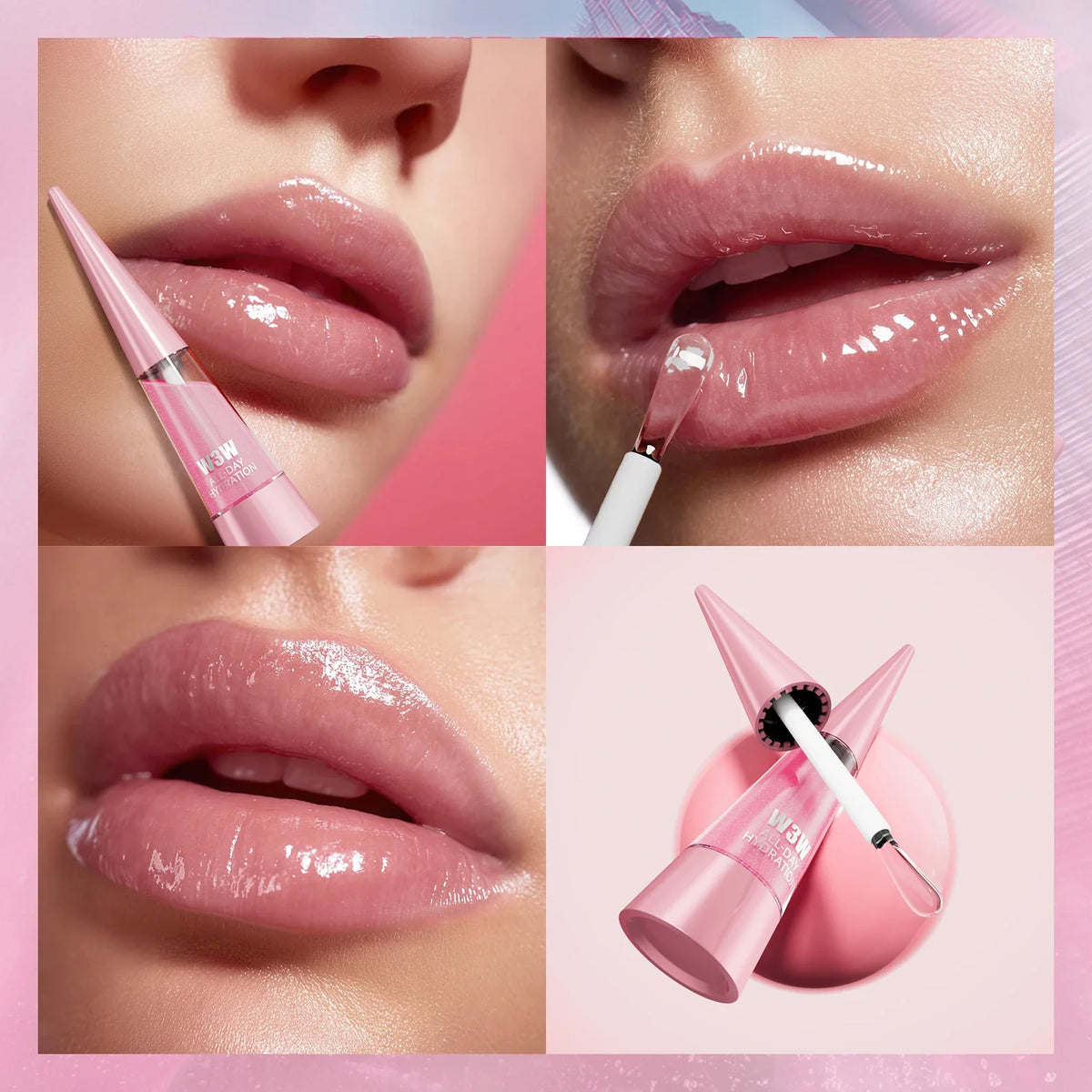 Moisturizing Transparent Lip Plumper Gloss – 5 Shades | Qme Lip Plumper Gloss Qme