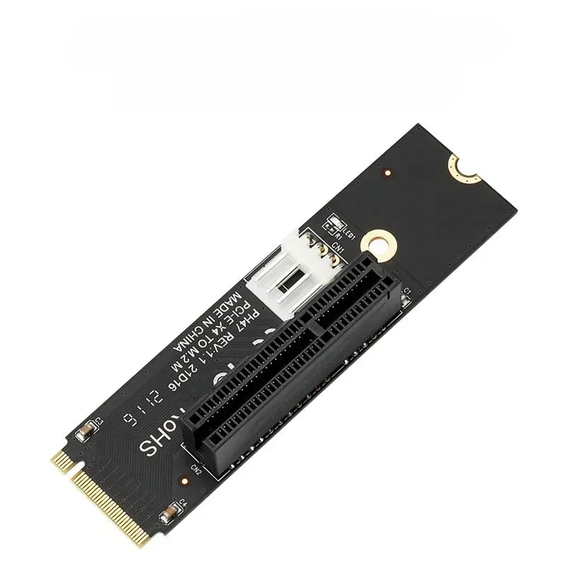 NGFF M.2 M-Key to PCIe X4 Riser Card Adapter with LED PCIe Riser Adapter Qme