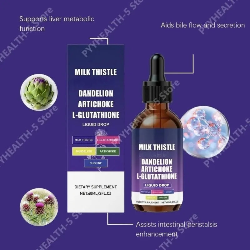 Docteat Milk Thistle & Dandelion Herbal Drops 60ml | USA Made Herbal Supplement Drops Qst