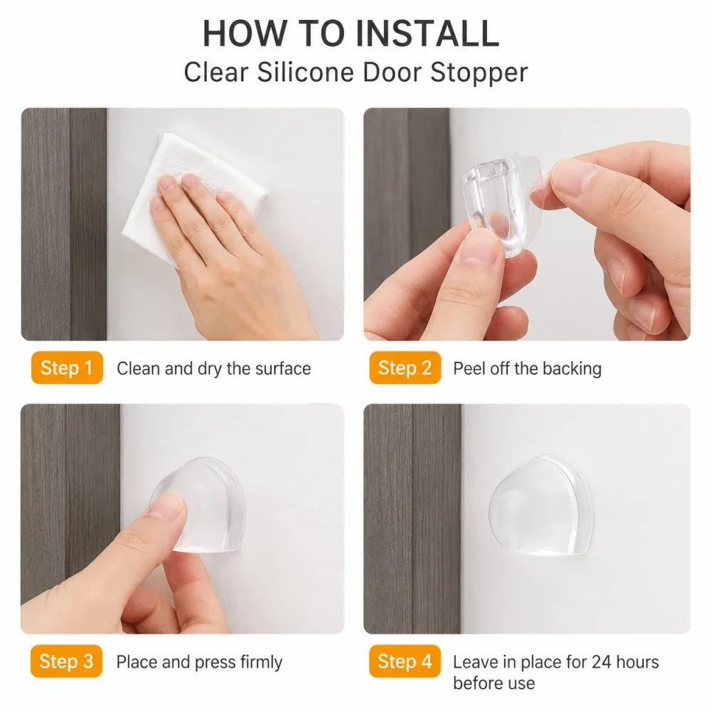 Silicone Doorstop Self-Adhesive Wall Protector | 8 Colors Silicone Door Stopper Qme