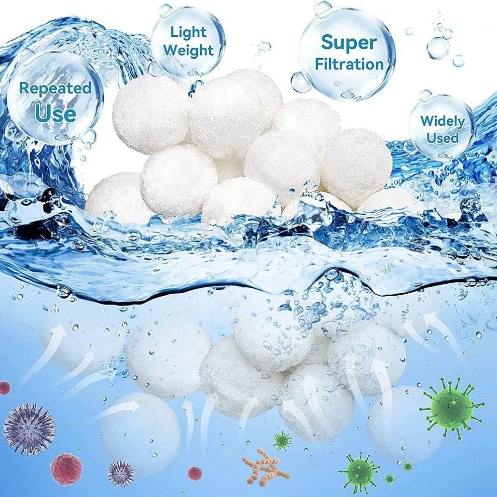 Pool Filter Cleaning Balls – Water Purification 200–500g Aquarium Filter Media Qme